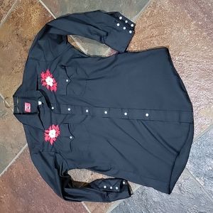 Vintage Chute #1 Floral Embroidered Western Pearl Snap